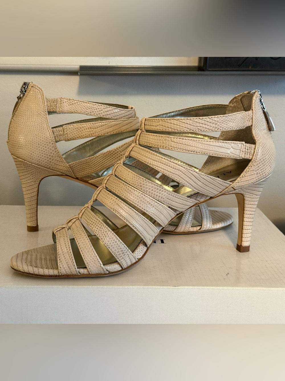 Alfani Beige Strappy Heeled Sandals